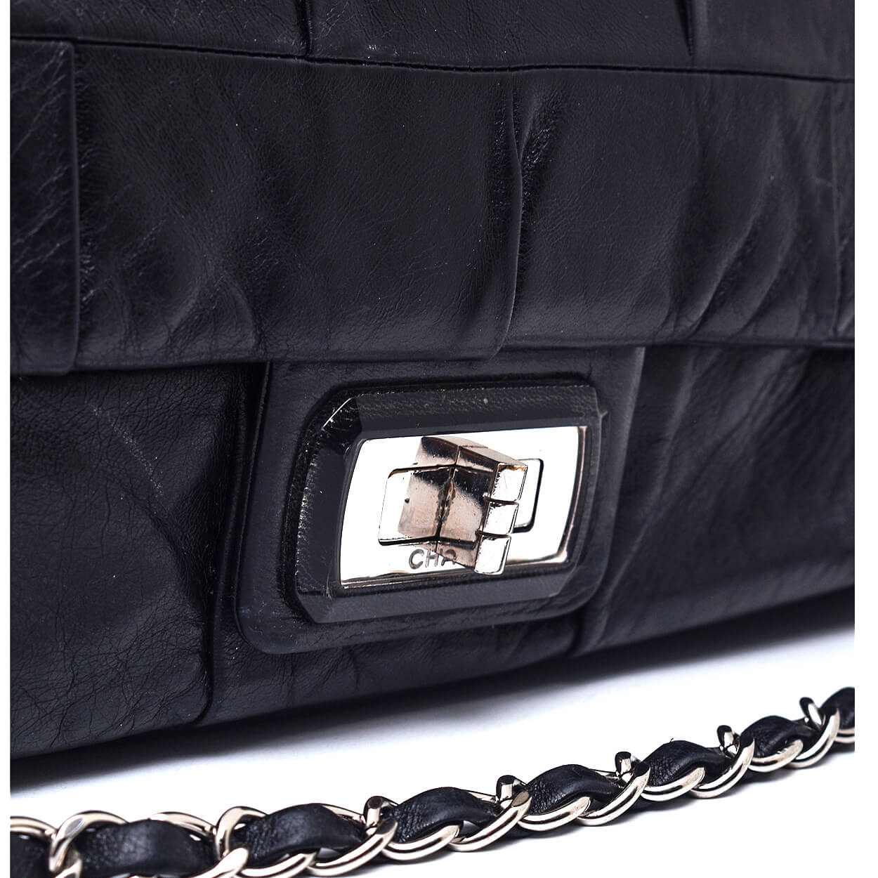 Chanel - Black Lambskin Patchwork Leather Reissue  Single Flap Bag 